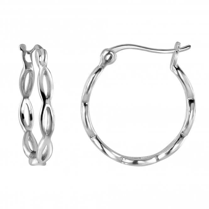 Dew Sterling Silver Detailed 18mm Hoop Earrings 66815HP027Dew66815HP027