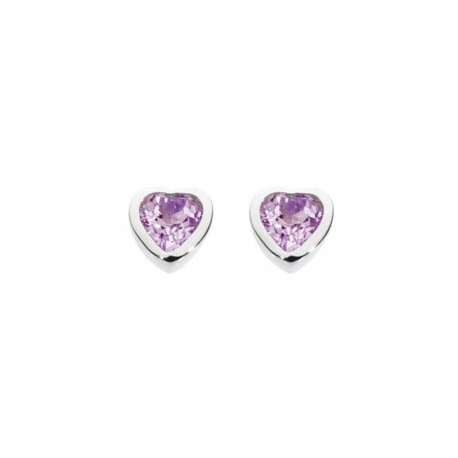 Dew Sterling Silver Dinky Amethyst Heart Stud Earrings 3035AMDew3035AM