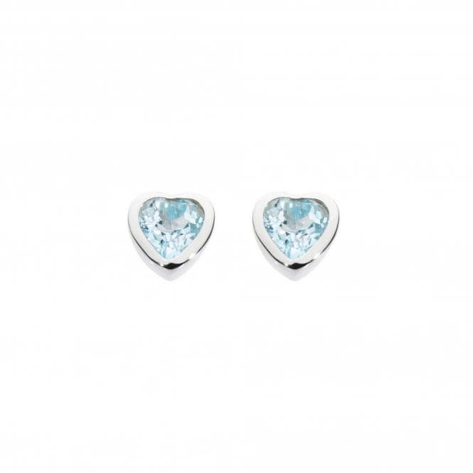 Dew Sterling Silver Dinky Blue Topaz Heart Studs Earrings 3035BTDew3035BT