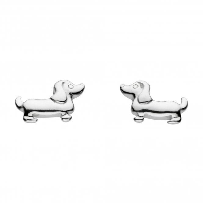 Dew Sterling Silver Dinky Charming Sausage Dog Stud Earrings 4860HPDew4860HP020