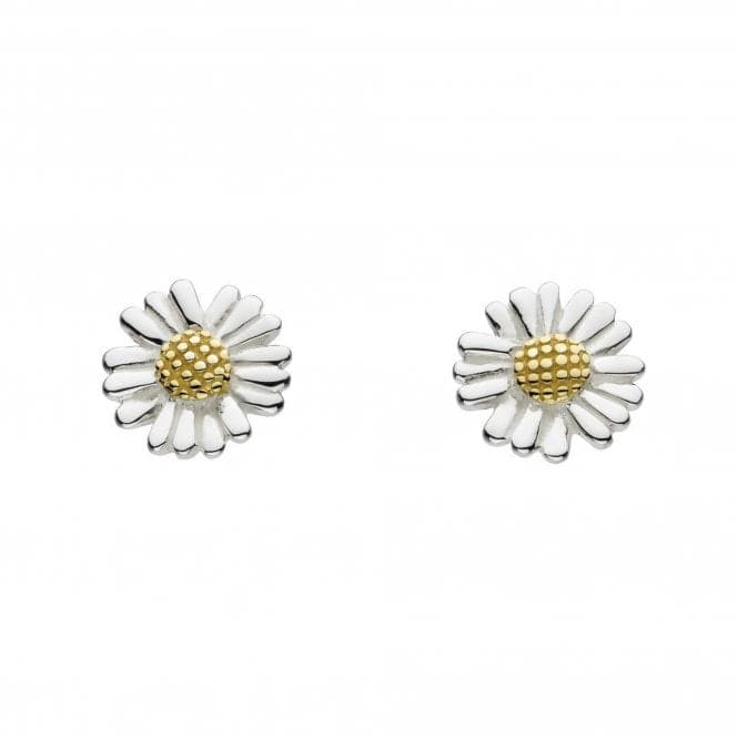 Dew Sterling Silver Dinky Daisy with Gold Plate Stud Earrings 4082GDG020Dew4082GDG020