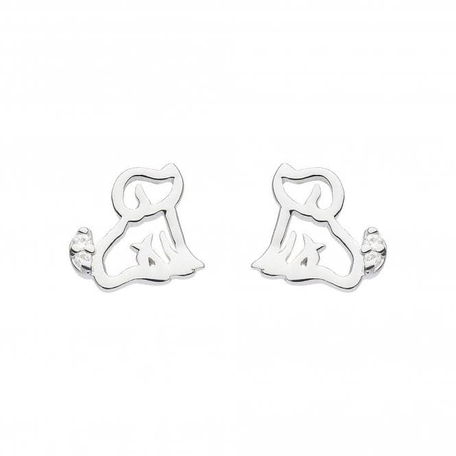 Dew Sterling Silver Dinky Dog with Cubic Zirconia Stud Earrings 3561CZDew3561CZ027