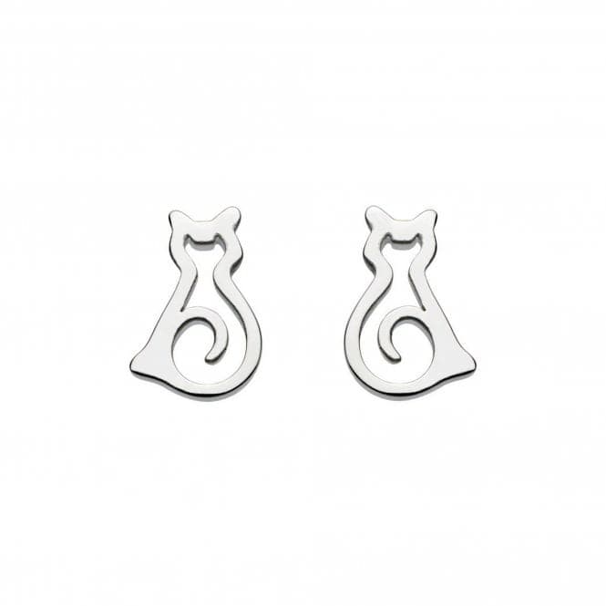 Dew Sterling Silver Dinky Pussy Cat Stud Earrings 4046HPDew4046HP014