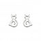 Dew Sterling Silver Dinky Pussy Cat Stud Earrings 4046HPDew4046HP014