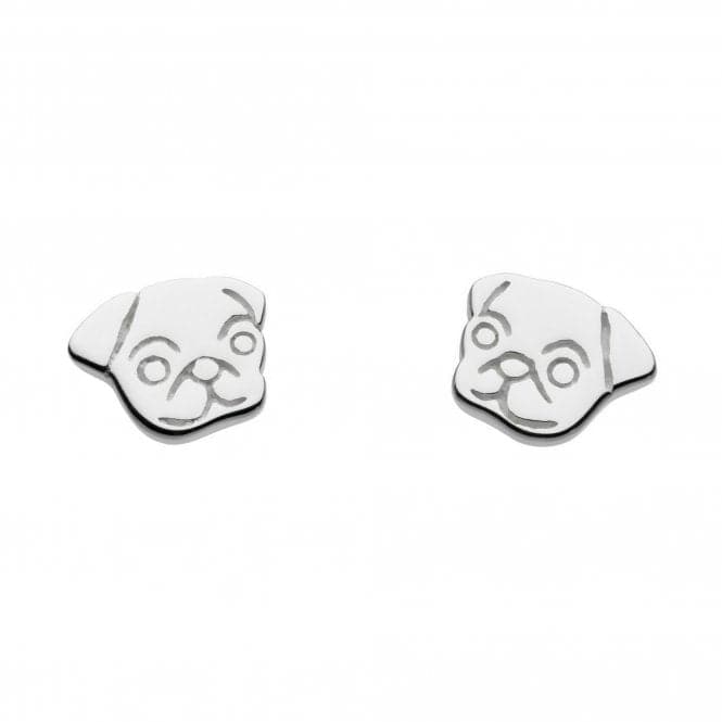 Dew Sterling Silver Dinky Sweet Pug Face Stud Earrings 4861HPDew4861HP020