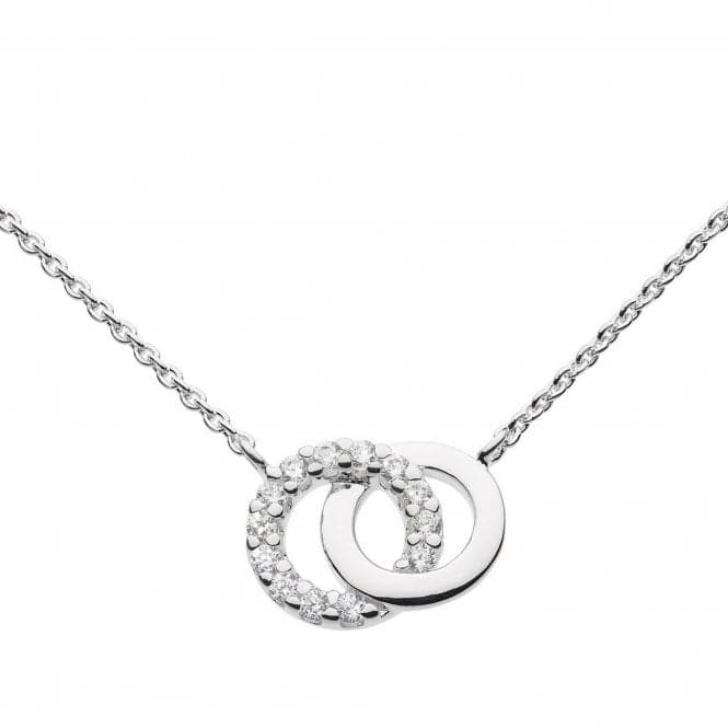 Dew Sterling Silver Double Cubic Zirconia Circle 18 Necklace 9819CZ022Dew9819CZ022