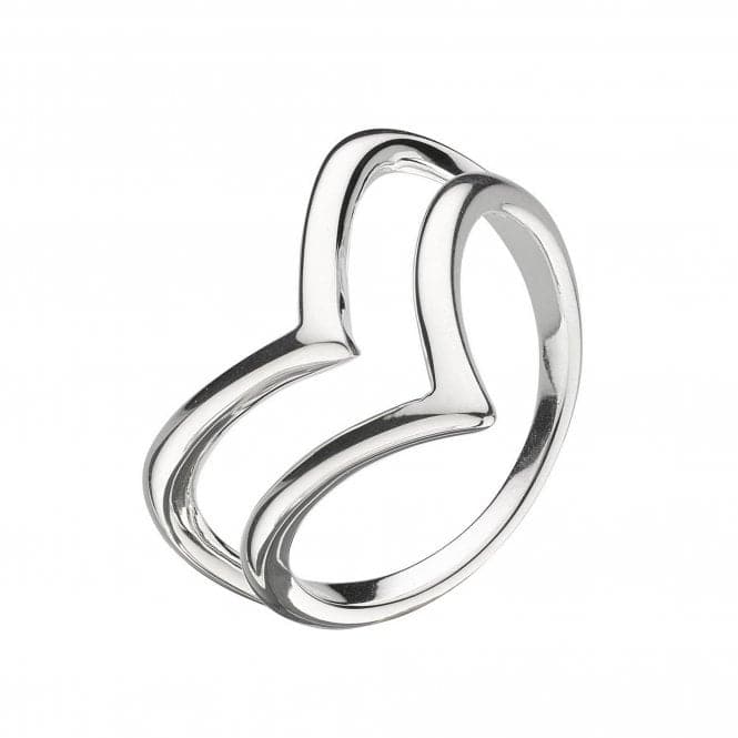 Dew Sterling Silver Double Wishbone Ring 1733HP021Dew1733HPN