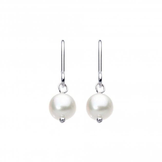 Dew Sterling Silver Freshwater Button Pearl 5.5mm Drop Earrings 5012FPDew5012FP