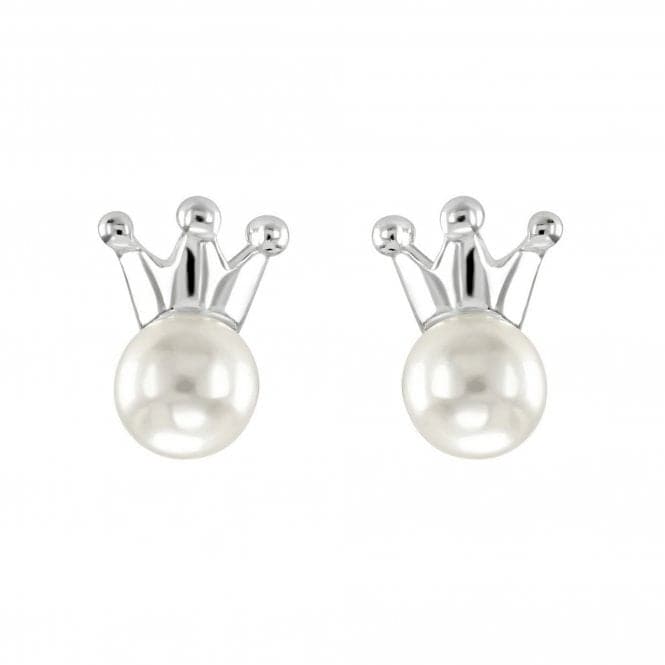 Dew Sterling Silver Freshwater Pearl and Crown Stud Earrings 38301FP028Dew38301FP028