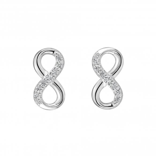 Dew Sterling Silver Infinity Cubic Zirconia Stud Earrings 3517CZ027Dew3517CZ027