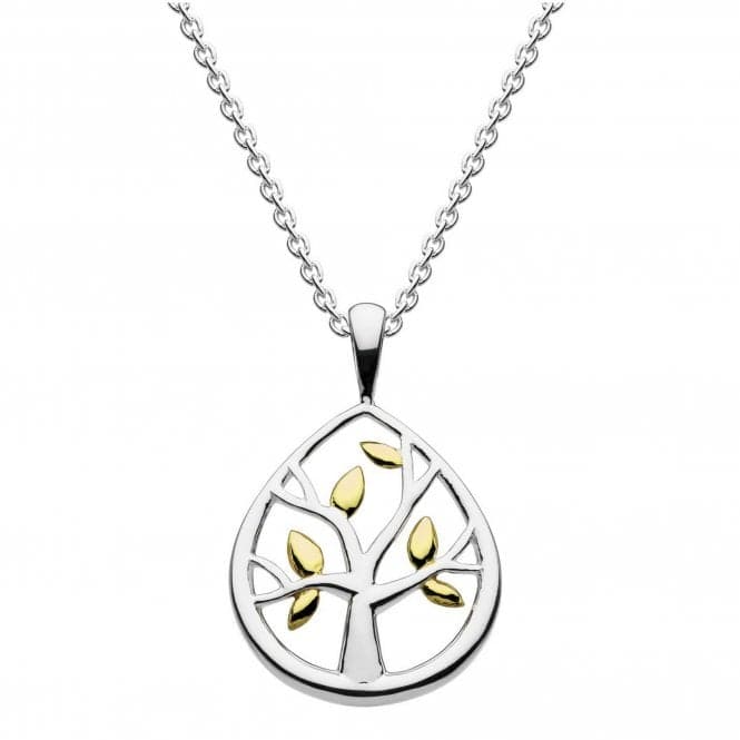 Dew Sterling Silver Leafed Tree with Gold Plate Pendant 98017GD020Dew98017GD020