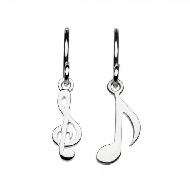 Dew Sterling Silver Musical Notes Drop Earrings 6459HP015