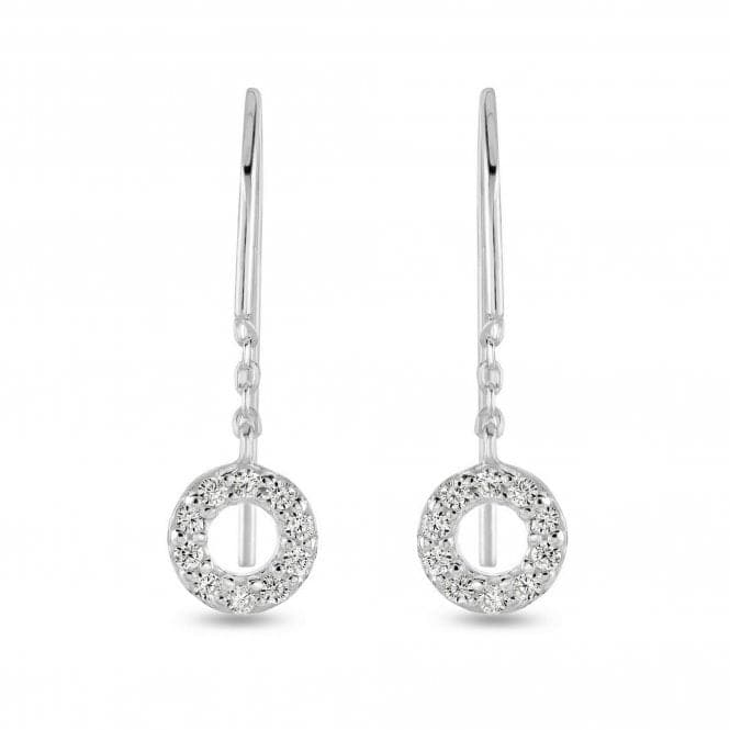 Dew Sterling Silver Open Cubic Zirconia Mini Circle Drop Earrings 5547CZ027Dew5547CZ027