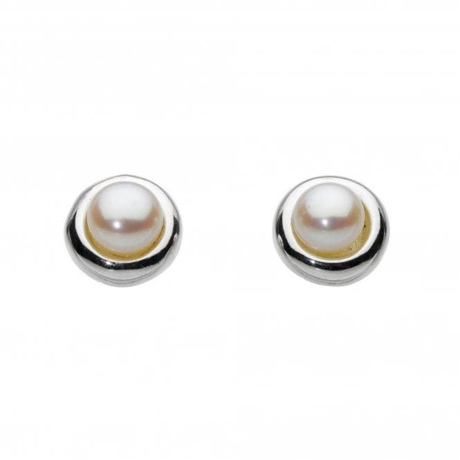 Dew Sterling Silver Pearl with Silver Surround Stud Earrings 38300FPDew38300FP010