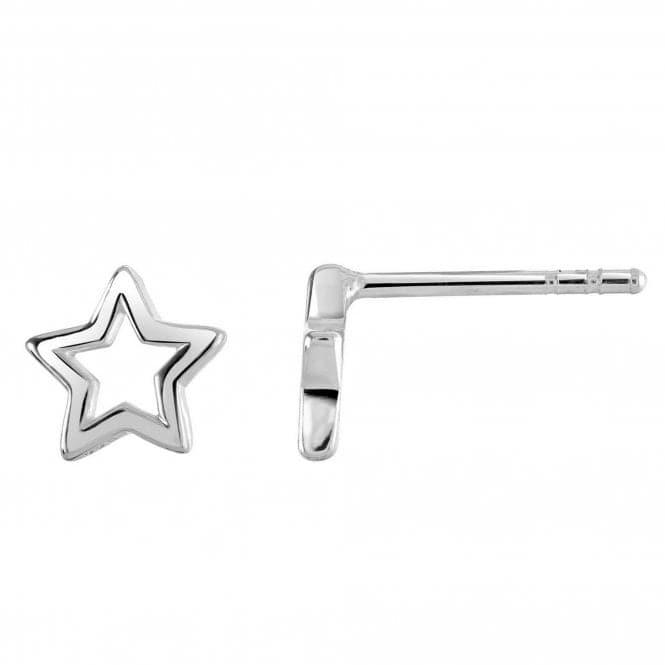 Dew Sterling Silver Petite Open Star Stud Earrings 48010HP027Dew48010HP027