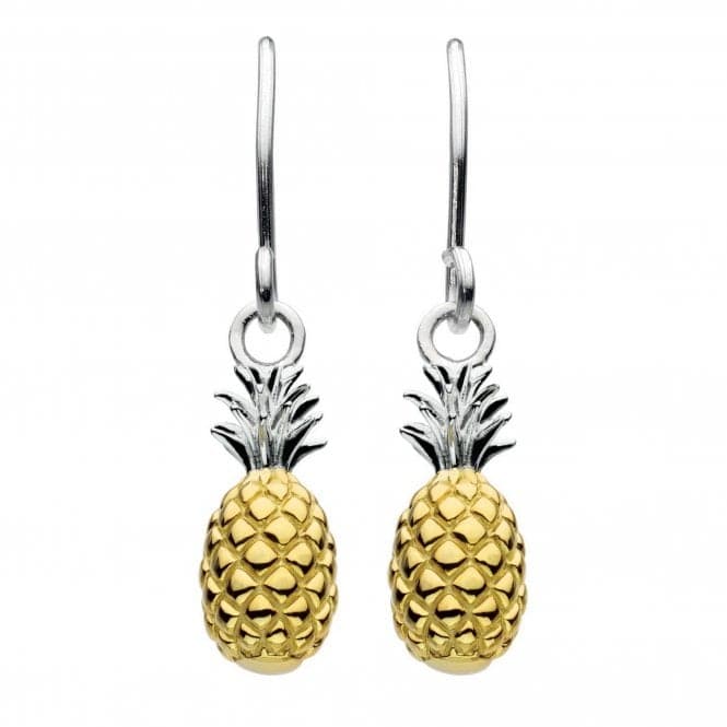 Dew Sterling Silver Pineapple with Gold Plate Drop Earrings 6464GD018Dew6464GD018