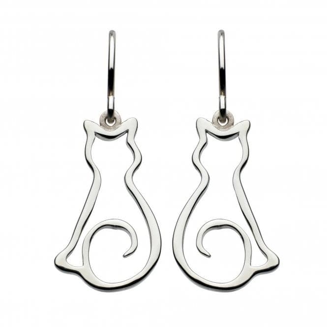 Dew Sterling Silver Pussy Cat Drop Earrings 6046HP014Dew6046HP014