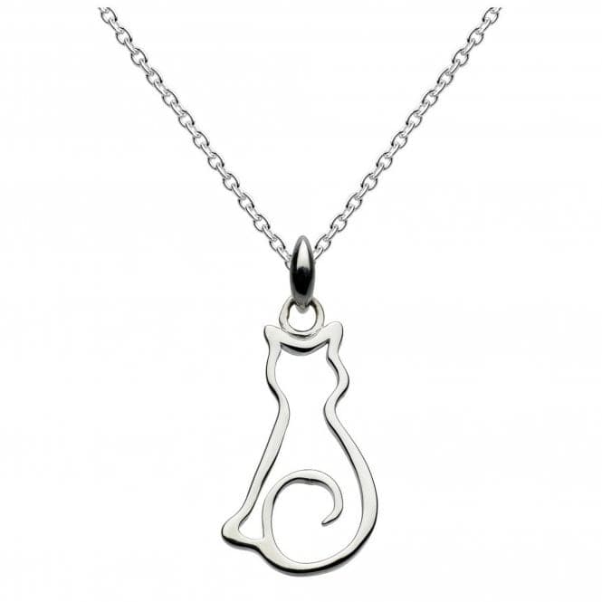 Dew Sterling Silver Pussy Cat Pendant 9046HP014Dew9046HP014