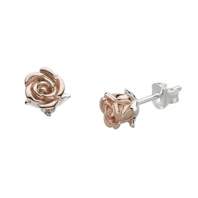 Dew Sterling Silver Rose Gold Plate English Rose Stud Earrings 4631RG021Dew4631RG021