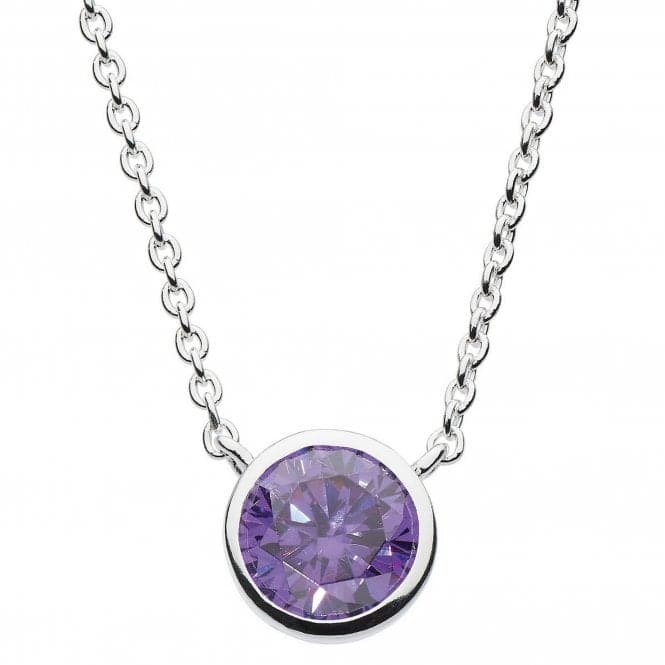 Dew Sterling Silver Round Purple Cubic Zirconia 18 Necklace 9729PCZ024Dew9729PCZ024