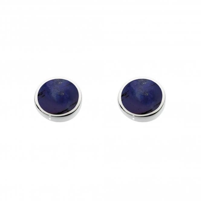 Dew Sterling Silver Round Synthetic Lapis Stud Earrings 3060LP014Dew3060LP014