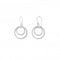 Dew Sterling Silver Set Double Hammered Circle Drop Earrings 6691HP027Dew6691HP027