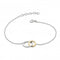 Dew Sterling Silver Set Linked Circle Gold Plate 7.5 Bracelet 7694GD021Dew7694GD021