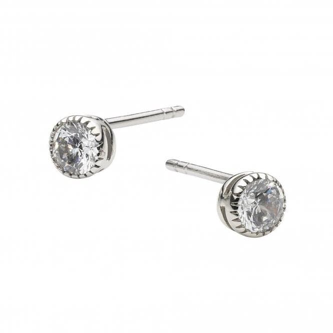 Dew Sterling Silver Small Cubic Zirconia Stud Earrings 37102CZ022Dew37102CZ022