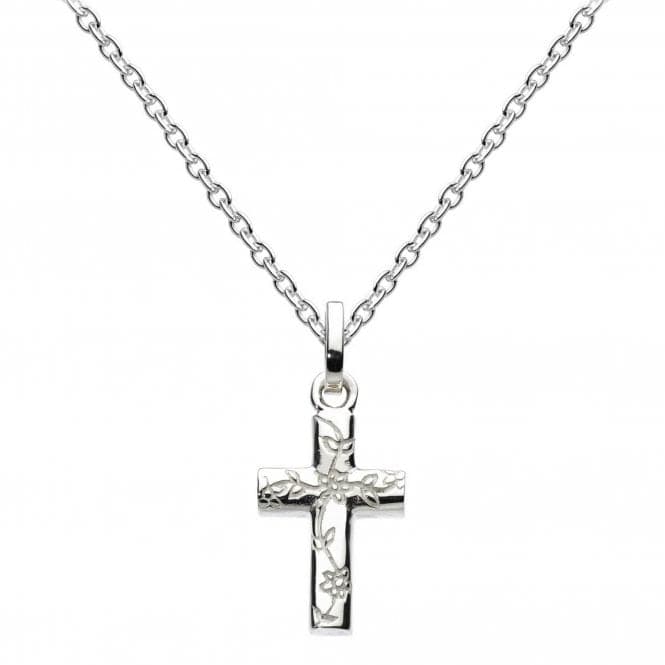 Dew Sterling Silver Small Engraved Cross Pendant 90A5HPDew90A5HP