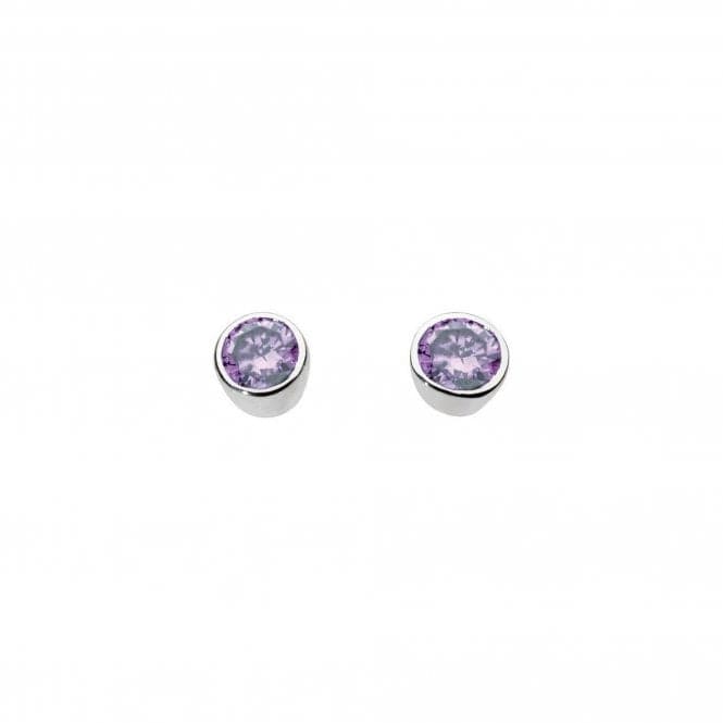 Dew Sterling Silver Small Round Amethyst Stud Earrings 3006AMDew3006AM