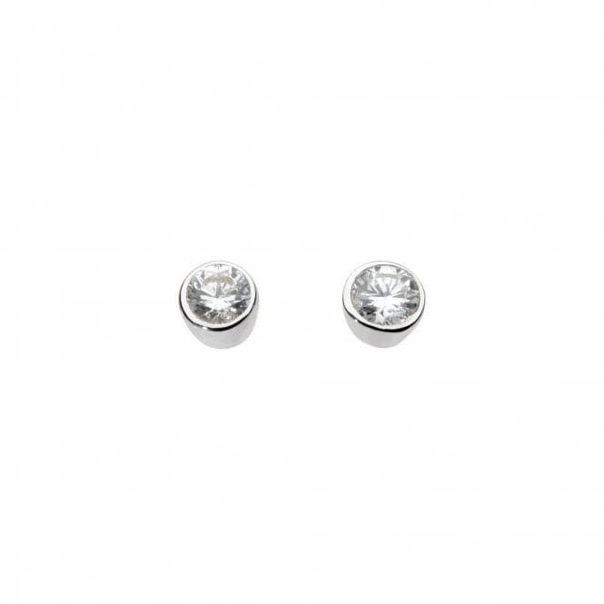 Dew Sterling Silver Small Round Cubic Zirconia Stud Earrings 3006CZDew3006CZ