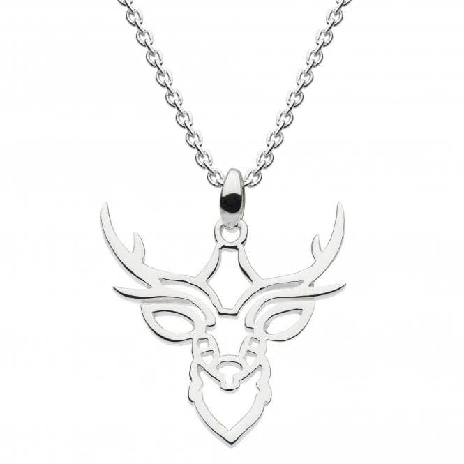 Dew Sterling Silver Stag Head Outline Pendant 9024HP024Dew9024HP024