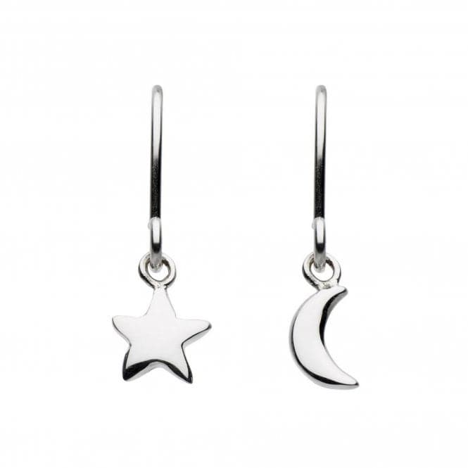 Dew Sterling Silver Starry Night Moon and Star Drop Earrings 6035HP018Dew6035HP018