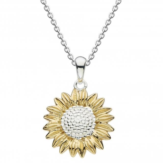 Dew Sterling Silver Sunflower with Gold Plate Pendant 9085GD024Dew9085GD024
