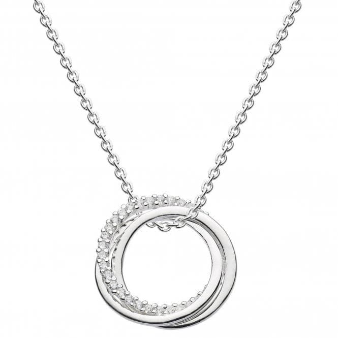 Dew Sterling Silver Triple Rings with Cubic Zirconia 18 Necklace 9821CZ022Dew9821CZ022