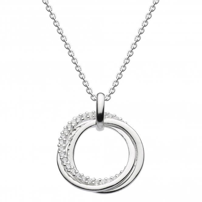 Dew Sterling Silver Triple Rings with Cubic Zirconia Pendant 9820CZ022Dew9820CZ022