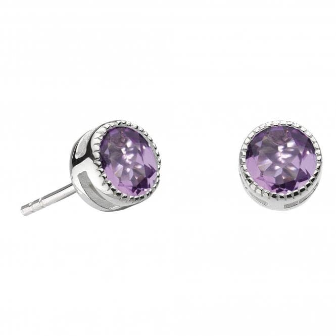 Dew Sterling Silver Vintage Amethyst Stud Earrings 3710AM024Dew3710AM024