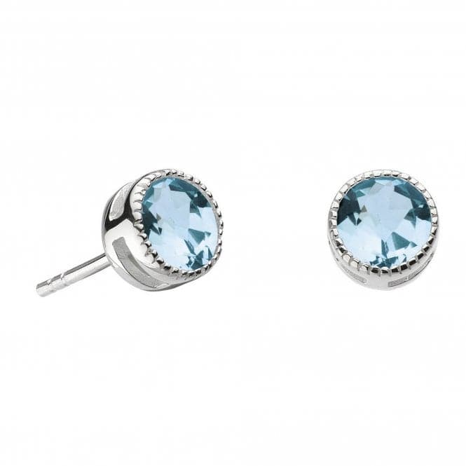 Dew Sterling Silver Vintage Blue Topaz Stud Earrings 3710BT024Dew3710BT024