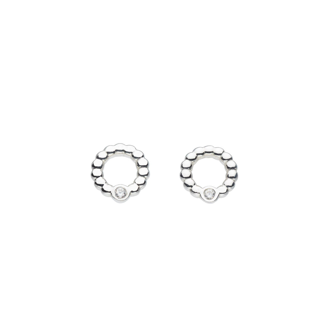 Dew Zirconia Beaded Open Circle Studs 33224CZDew33224CZ