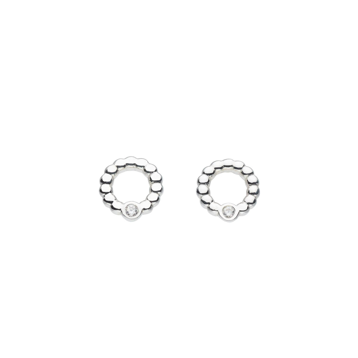Dew Zirconia Beaded Open Circle Studs 33224CZDew33224CZ