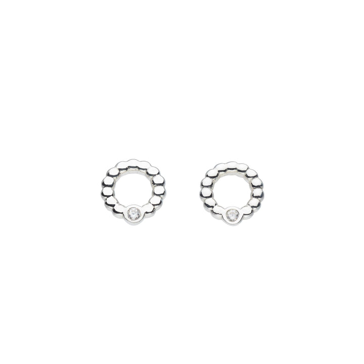 Dew Zirconia Beaded Open Circle Studs 33224CZDew33224CZ