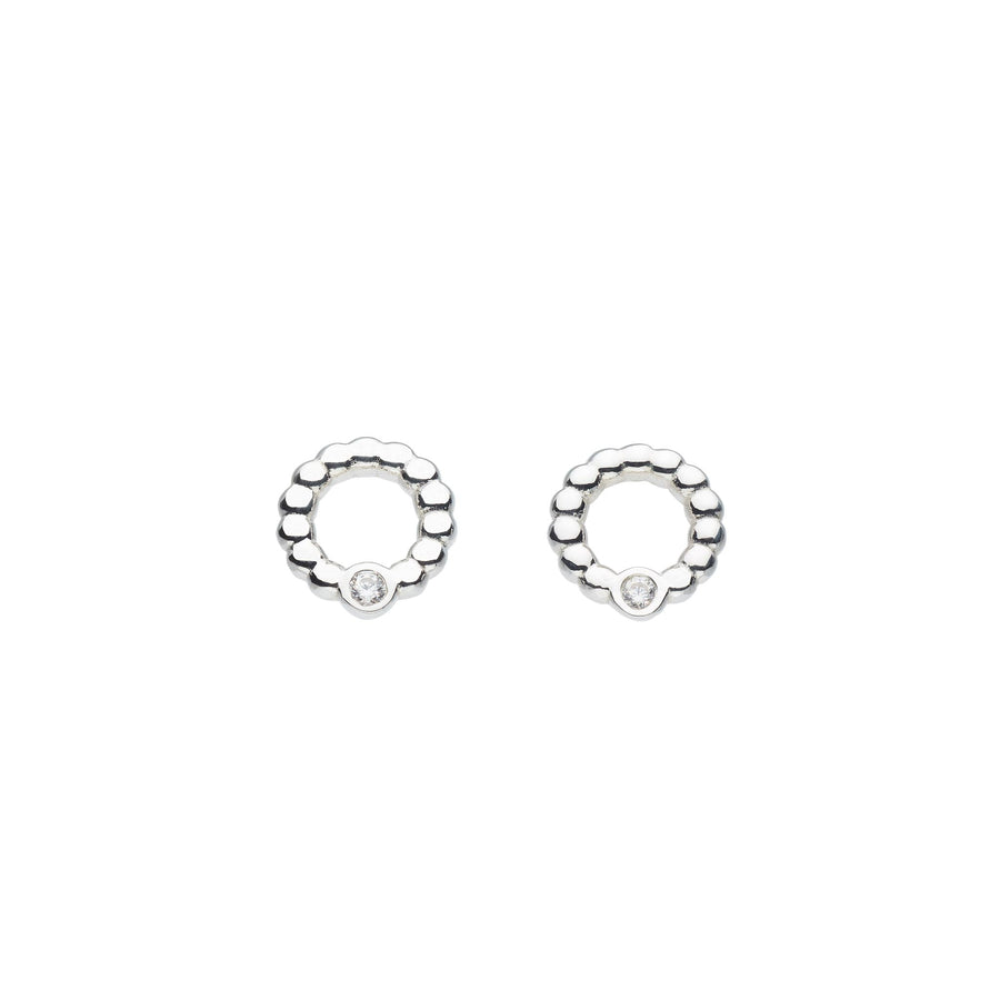 Dew Zirconia Beaded Open Circle Studs 33224CZDew33224CZ