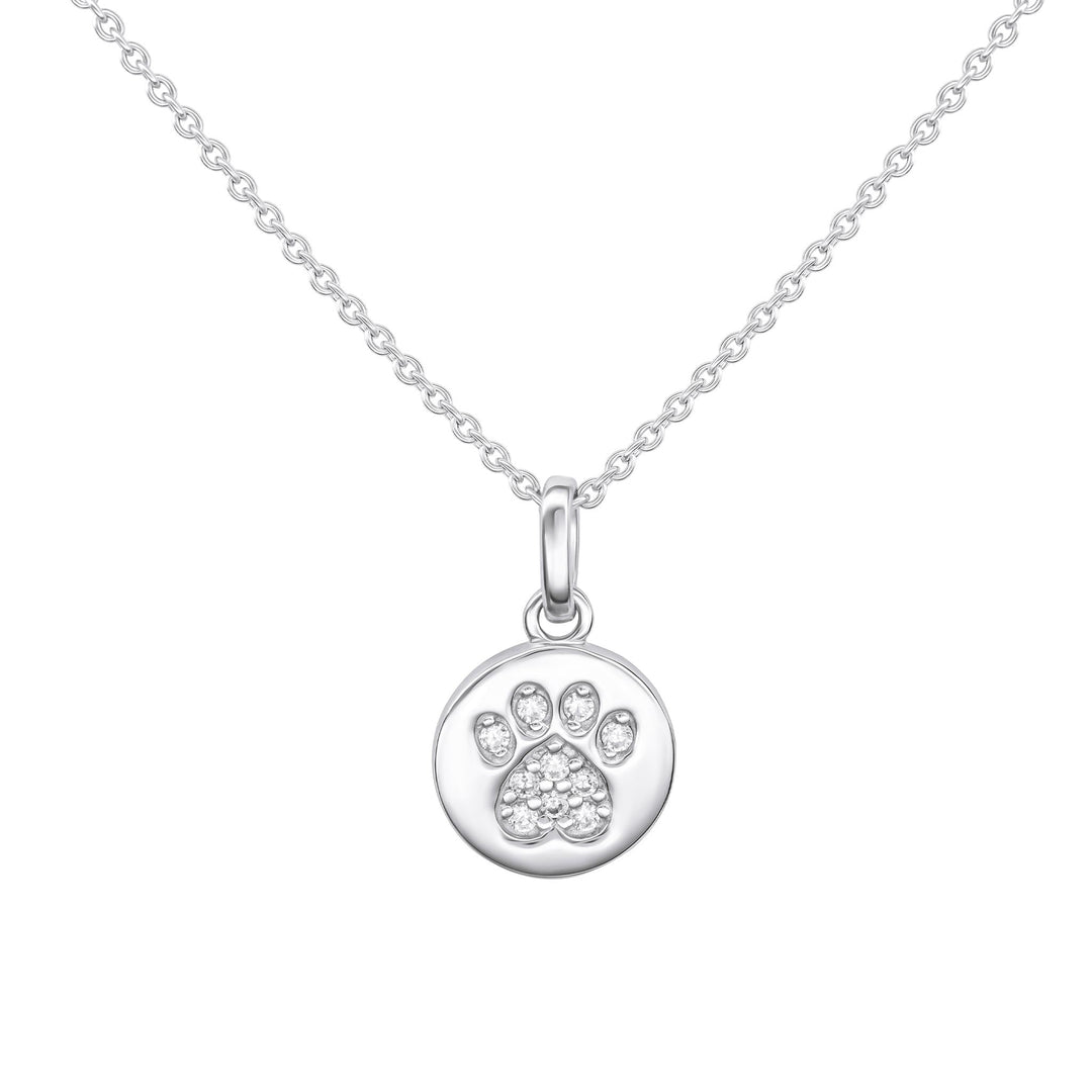 Dew Zirconia Paw Print Disc Pendant 97729CZDew97729CZ