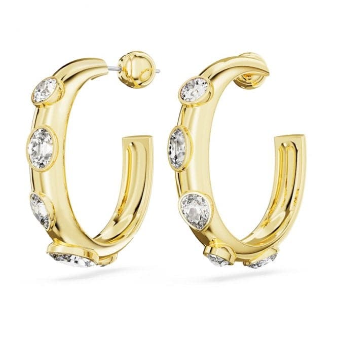 Dextera Mixed Cuts White Gold - tone Plated Hoop Earrings 5663261Swarovski5663261