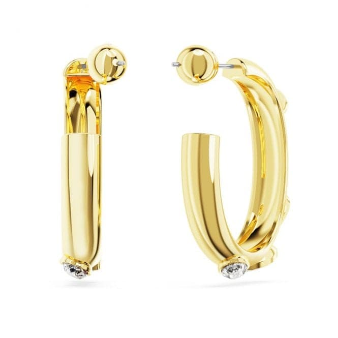 Dextera Mixed Cuts White Gold - tone Plated Hoop Earrings 5663261Swarovski5663261