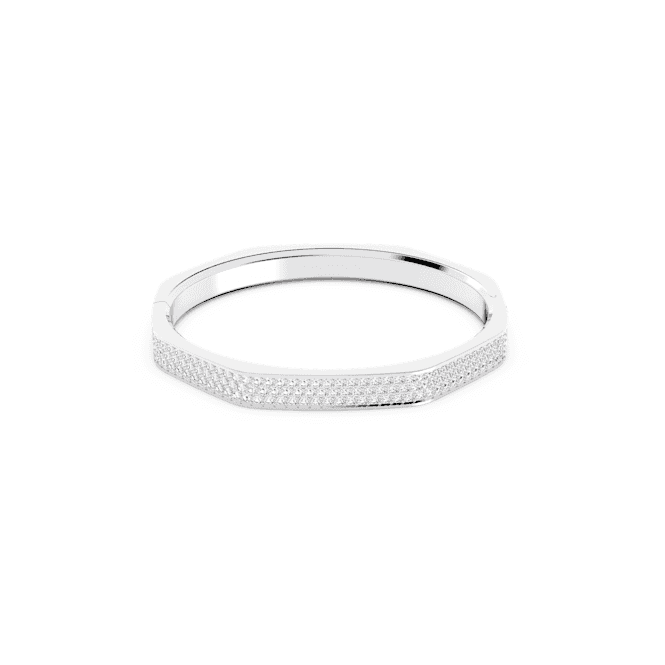 Dextera Octagon Pavé White Rhodium Plated BangleSwarovski5639200