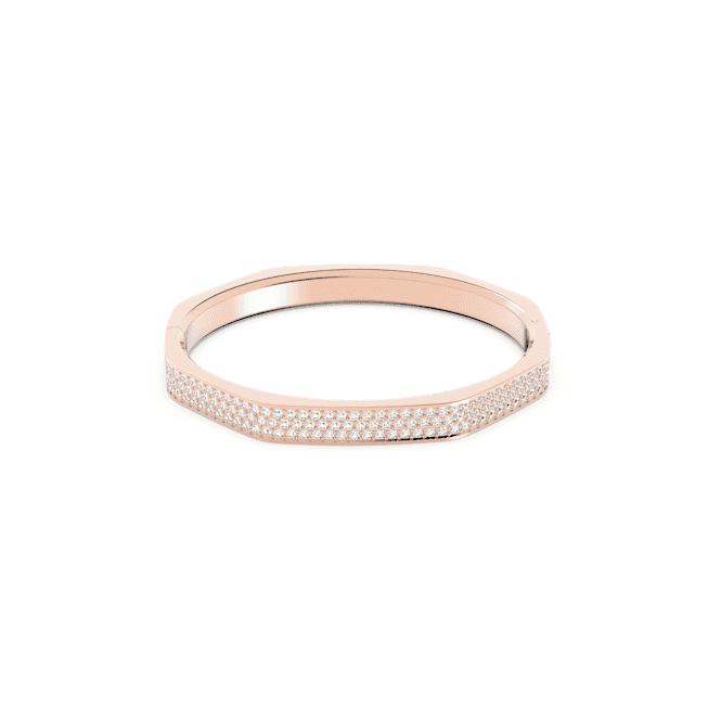 Dextera Octagon Pavé White Rose Gold - tone Plated BangleSwarovski5639204