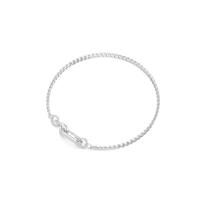 Dextera Pavé Mixed Links White Rhodium Plated NecklaceSwarovski5642689