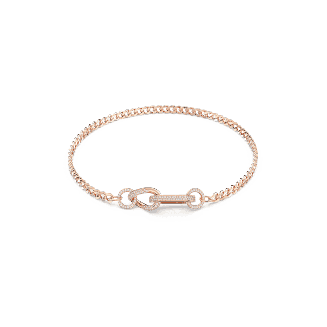 Dextera Pavé Mixed Links White Rose Gold - tone Plated NecklaceSwarovski5642687