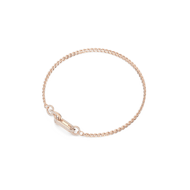 Dextera Pavé Mixed Links White Rose Gold - tone Plated NecklaceSwarovski5642687